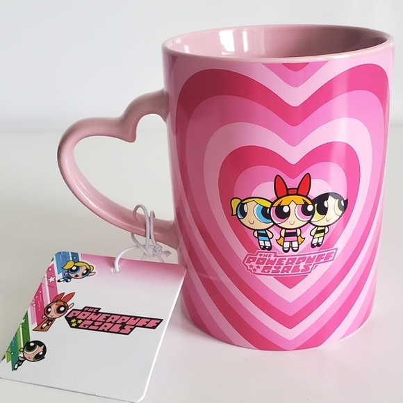 Powerpuff Girls Heart Mug Cartoon Pink Coffee Mug Cup Jumbo NWT - Picture 3 of 13